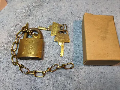 Vintage American Lock Company U.S. SET Military Brass Padlock • $13