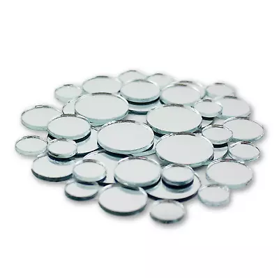 Small Mini Round Craft Mirrors Mosaic Tiles Assortment 1/2- 1 Inch 25 Pieces • $6.13