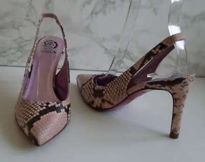 £36.90 • Buy Ursula Mascaro Designer Pink Snake Print Heels Shoes Size UK 4.5 EU 37.5 US 6.5