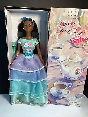 Barbie Spring Tea Party - Avon Exclusive African-American Barbie 1997 Mattel NEW • $24.99