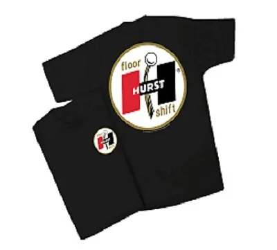 Hurst Floor Shifter Classic Design Mens Black T Shirt (56) Mopar Chev NHRA Drag • $28.95