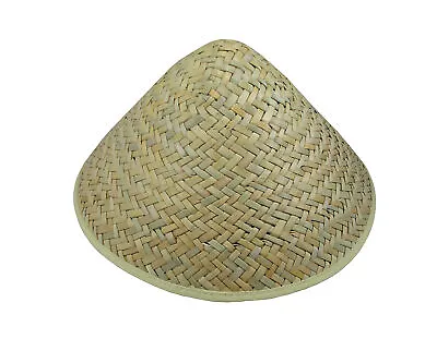 Asian Chinese Japanese Oriental Garden Conical Bamboo Rice Farmer Coolie Hat • $14.99