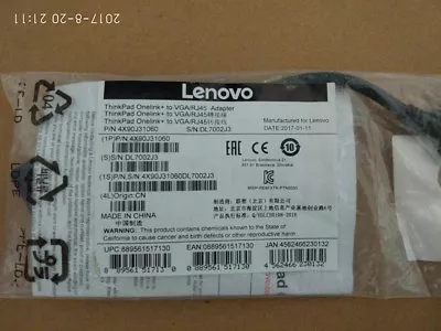 $34.99 • Buy NEW For Lenovo ThinkPad X1 Carbon OneLink+To VGA/RJ45 Adapter 4X90J31060 03x7014