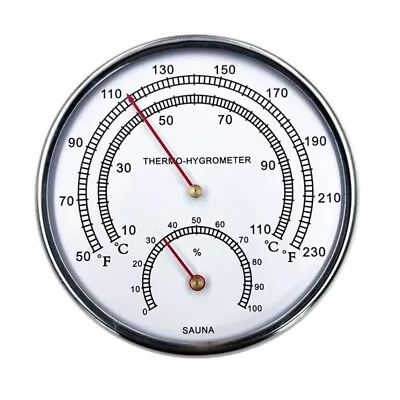 Sauna Fahrenheit Thermometer Indoor Hygrothermograph For Family Hotel Sauna Room • $12.99