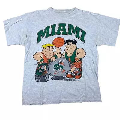 Miami Hurricanes 90s Flintstones Rare T Shirt Men Women Unisex Miami NH10152 • $21.99