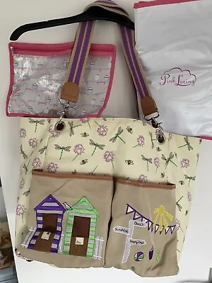 £37 • Buy Pink Lining Yummy Mummy Queensdale Tote Beach Hut, Dragonflies,Bees Changing Bag