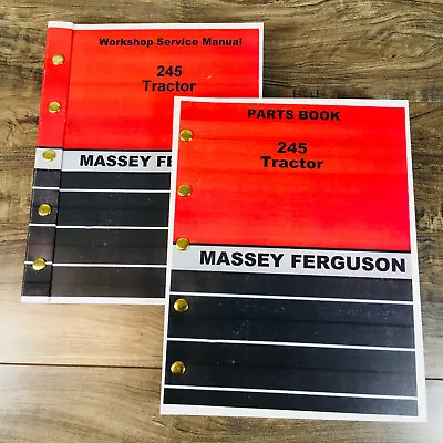 Massey Ferguson 245 Tractor Service Parts Manual Repair Shop Set Workshop Books • $76.97