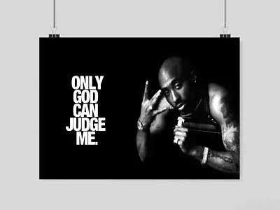 2 Pac Poster Print Tupac Shakur God Quote Rapper Music Legend Image A3 A4 Size • £8.95