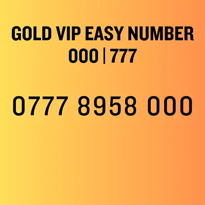 £60 • Buy Gold Memorable Vip Platinum Business Easy Mobile Number Sim Card 0777 8958 000