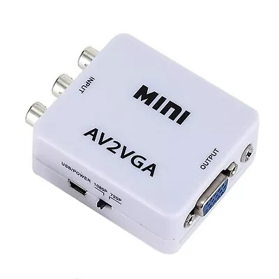 Mini HD AV2VGA Video Converter Box AV RCA CVBS To VGA Video HDTV Adapter US • $9.99