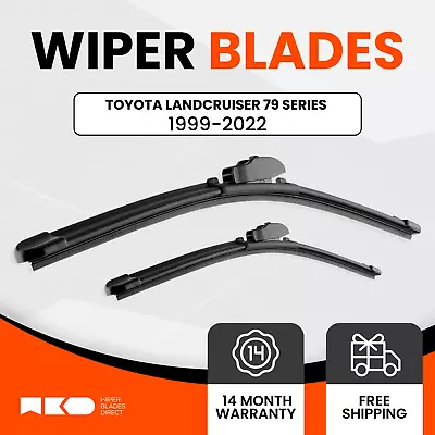 Premium Wiper Blades For Toyota LandCruiser 79 Series 1999-2022 (Front Pair) • $54.95