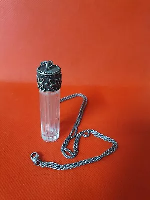 Glass Vial Necklace Small Bottle Pendant Empty Fillable Locket • $34