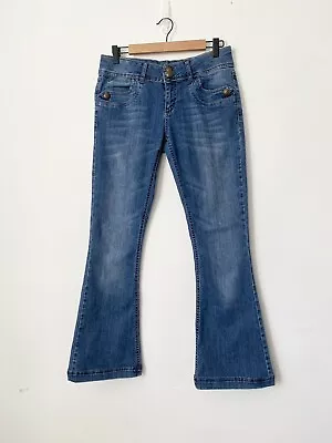 Jane Norman Stretch Bootcut Flare Low Waisted Jeans  Uk 12 Y2K  Blue • £26.99