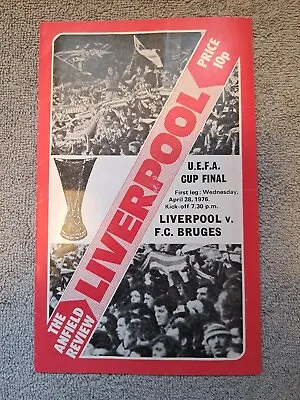 £4.99 • Buy 1976 Liverpool V FC Bruges UEFA CUP FINAL FIRST LEG Programme vgc+