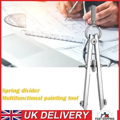 Spring Protractior Compasses Math Geometry Set With Lock Precision Drawing Tool • £5.69