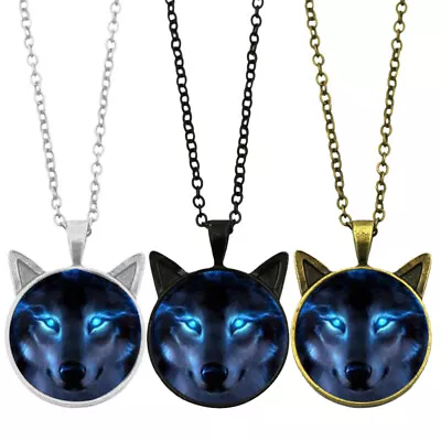 3 Pcs Wolf Jewelry Gift Wolf Necklace Men Flatback Glass Jewelry • $9.07