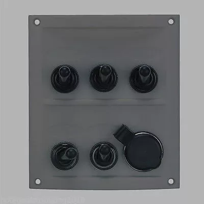 Marine Boat 5 Way Switch Splashproof Grey Plastic Panel Odm 12vdc Neoprene Cap • $31.99