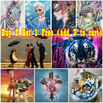$12.99 • Buy Buy 2 Get 1 Free 5D Full Drill Diamond Painting Embroidery Cross Stitch Kits Art