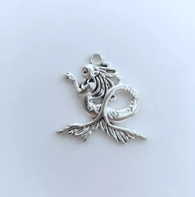 Silver Effect Mermaid Charm For Mercore Piratecore Nautical Jewellery • £1.25