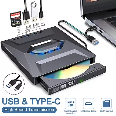 USB 3.0 External CD DVD Writer Drive Burner Reader Player For Windows 7/8/10/11 • $43.99