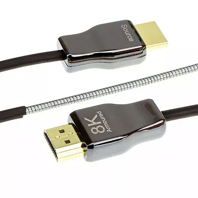 Armoured Long HDMI 2.1 Active Optical Cable AOC 48Gbps 8k 60 4K 120 HDR Fibre • £119.53