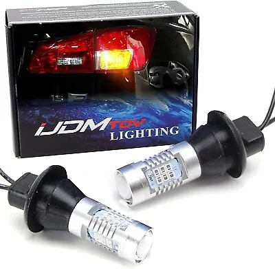 No Hyper Flash Amber 7440 T20 CREE LED Bulbs For Front Rear Turn Signal Lights • $26.99