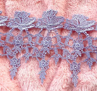 5.25  White Dangling Rose Red Pink Blue Lilac Victorian Floral Lace Trim By Yard • $17.98