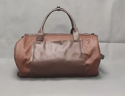 River Island Brown Tan Cylinder Holdall Weekend Travel Bag Medium Size • £17.99