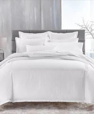 Hotel Collection Chain Link KING Duvet Cover+2King Pillowcases White/ White • £300.87