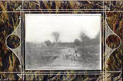 Branch Mills Maine ME Ruins Of 1908 Fire Stone Border Vintage Postcard • $9.89