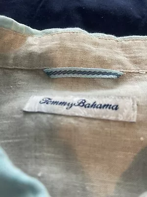 Superb Tommy Bahamas Men Summer Iland Linen Shirt Size L In Excellent Condition  • $15