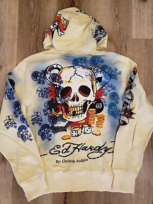 Ed Hardy By Christian Audigier Multi Color Men Vintage Hoodie Flamming Skull • $89.99