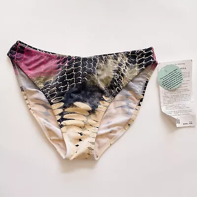 $15.99 • Buy Tara Grinna Brazilian Bikini Bottoms NWT 14 Ombre Snakeskin Cream Black Pink