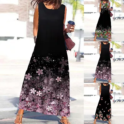 $36.95 • Buy Womens Maxi Dresses Summer Spaghetti Strap Dress Plus Size Floral Dress