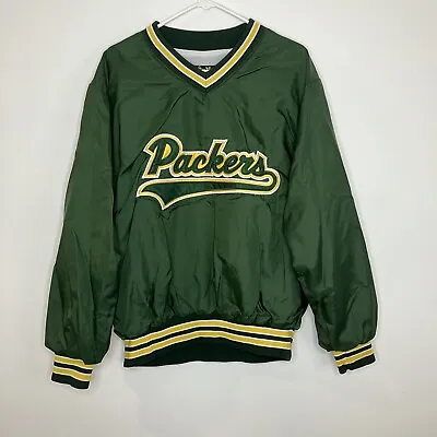 Men’s Size L North Trail Sportsware Satin Pullover Green Bay Packers Vintage USA • $0.99