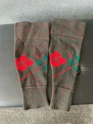 £9.99 • Buy Genuine British Army Military Scottish Regiment Green & Red Footless Hose Socks