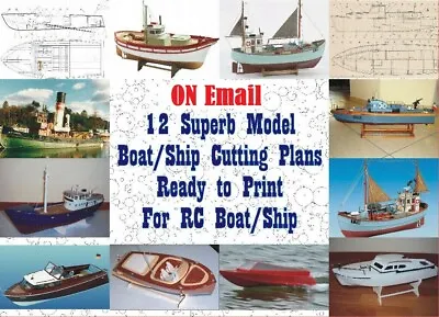 Digital Model Boat/Ship CUTTING Plans - Great Collection On Email - RC/Display • $34.95