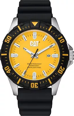 CAT 'Moto' Men Watch 44mm Stainless Steel Case Silicone Strap PZ.141.21.727 • $145