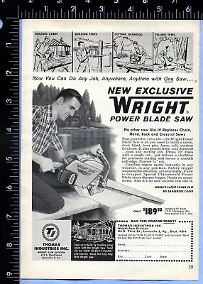 $10.50 • Buy 1959 Vintage Magazine Page Ad Wright Power Blade Saw