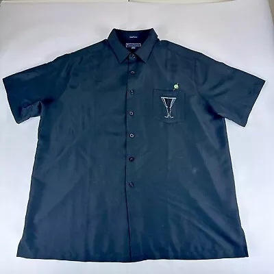 Weekender Luau Edition Shirt Mens Size 2XL Black Short Sleeve Button Up Martini • $21.99