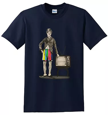 CHARLIE CHAPLIN T-SHIRT Funny Joke Fun Party Joker Gift Xmas T-Shirt Top Tee • £10.99