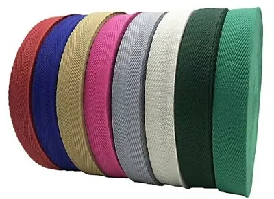 Cotton Binding Apron Herringbone Twill Webbing Tape Sew Strap 25mm & 38mm Good  • £14.99