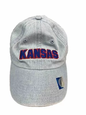 PINK Victoria's Secret Hat Denim Light Blue Kansas Jayhawks Sports Cap • $11.22