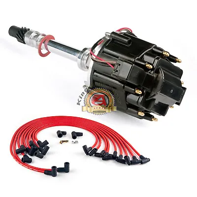 Chevy SBC 283 305 327 350 400 HEI Black Distributor With Spark Plug Wires Kit • $81.51