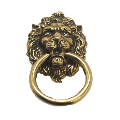 $2.99 • Buy BELWITH Vintage Brass Lion Head Pendant Ring Drop Pull Knob P359-VB