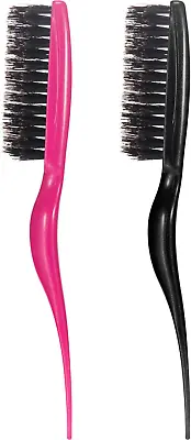 2 Pieces Boar Bristle Brush Comb Hair Teasing Brush For Women Men Salon Boar And • £6.37