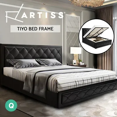 $300.95 • Buy Artiss Bed Frame Queen Size Gas Lift Base With Storage Mattress Leather