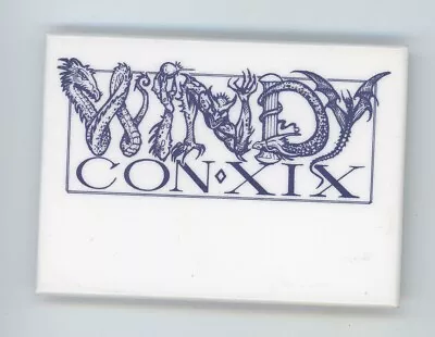 Vintage Windy Con XIX 1992 2.5 X3.5  Name Tag Button Pin • $7.99