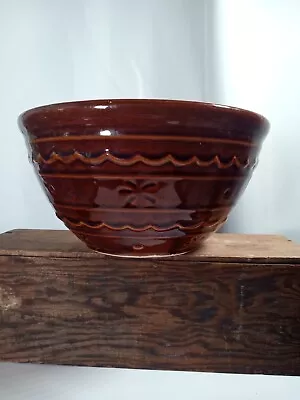 Vintage Marcrest Stoneware Daisy & Dot Ovenproof 8  Mixing Bowl Brown • $18