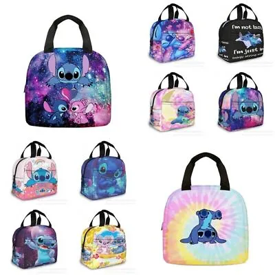 £8.75 • Buy Lilo And Stitch Cartoon Galaxy Lunch Bag Insulated Student Snack Picnic Box Gift